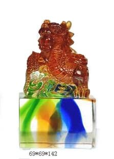 colorful liuli art glass crafts - liuli seal